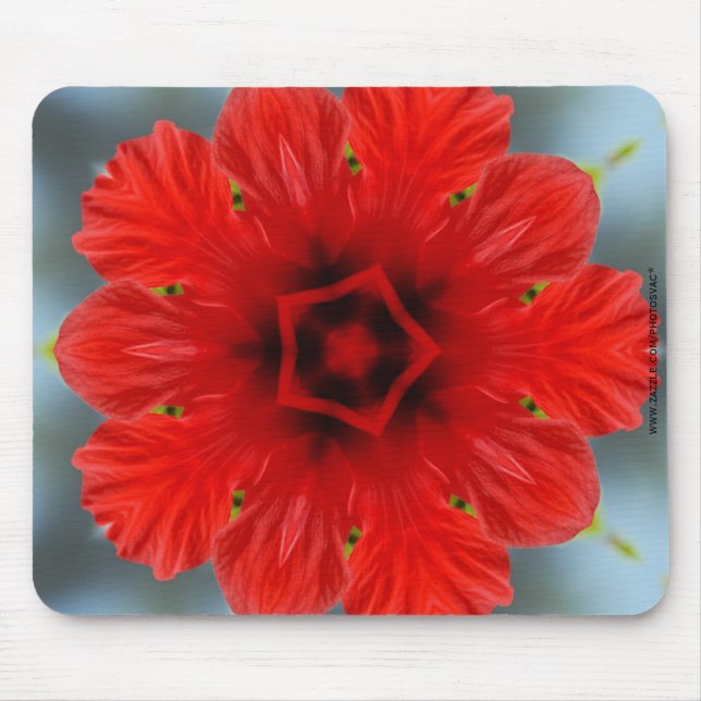 Alfombrilla De Ratón Flor roja (Frente)