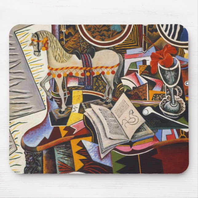 Alfombrilla De Ratón Flor roja de cuerda de caballo por Joan Miro (Frente)