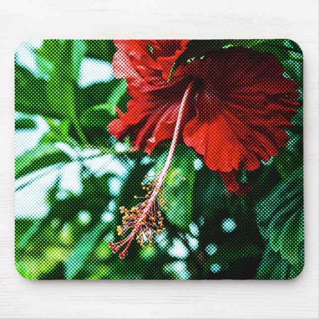 Alfombrilla De Ratón Flor roja hibiscus (Frente)