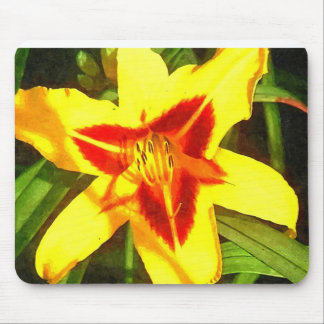 Alfombrilla De Ratón Flor roja y amarilla Mousepad del Daylily