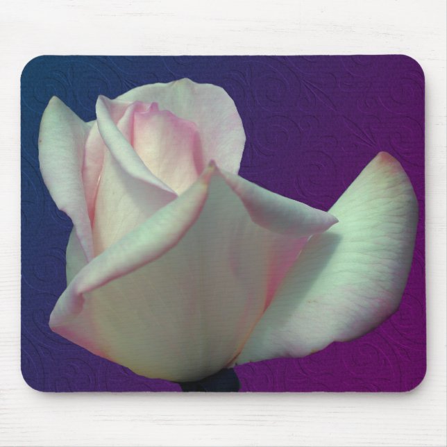 Alfombrilla De Ratón Flor rosa blanca (Frente)