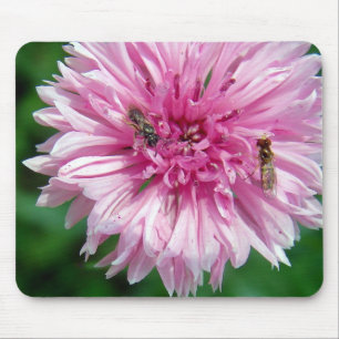 Alfombrilla De Ratón Flor rosa e insectos