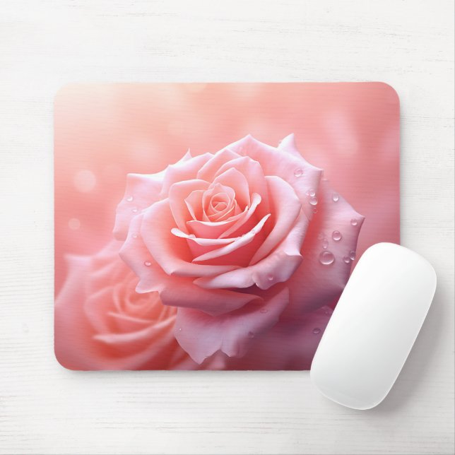 Alfombrilla De Ratón Flor rosa elegante (Con ratón)