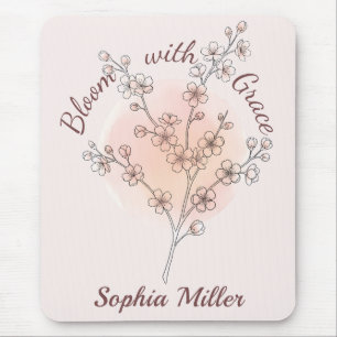 Alfombrilla De Ratón Flor Sakura Personalizada Nombre Floral Personaliz