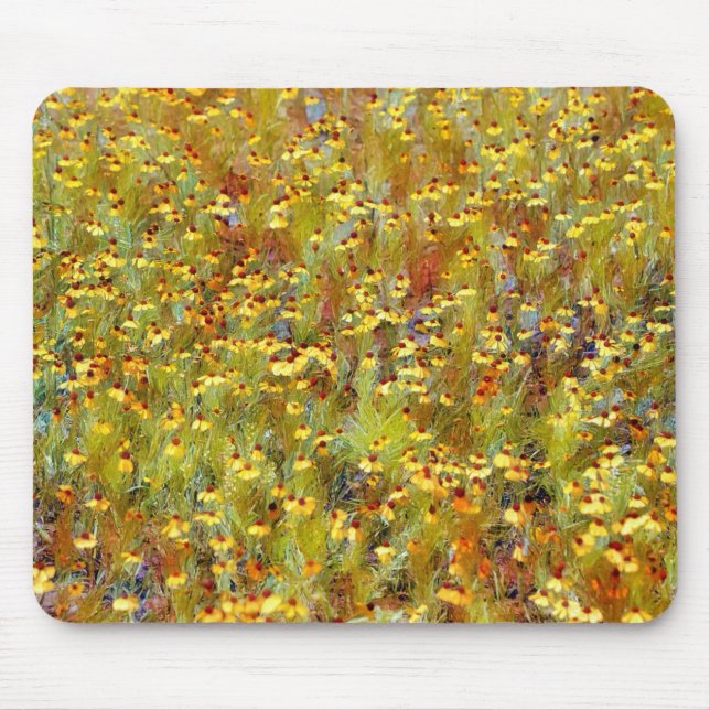 Alfombrilla De Ratón Flor silvestre amarillo pradera Art Mouse Pad (Frente)