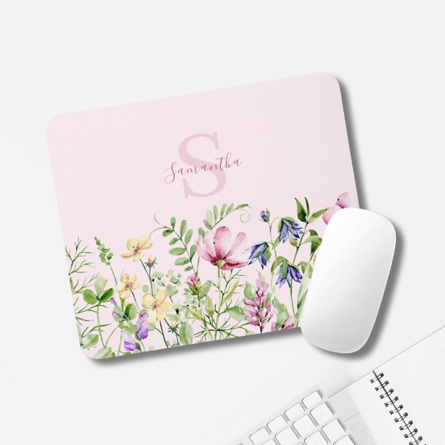 Alfombrilla De Ratón Flor silvestre rosa personalizada (Subido por el creador)