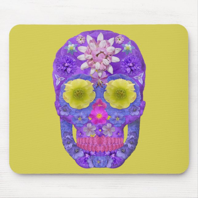 Alfombrilla De Ratón Flor Skull 5 (Frente)
