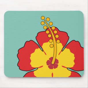 Alfombrilla De Ratón Flor tropical hibiscus roja