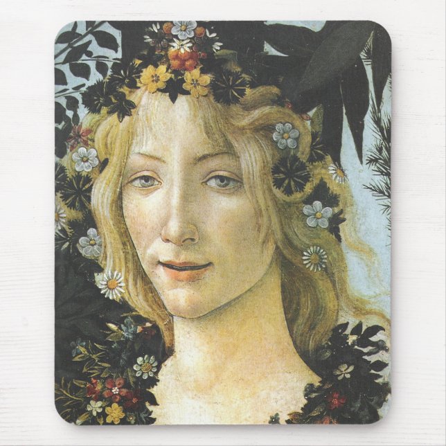 Alfombrilla De Ratón Flora (detalle de Primavera) Botticelli Bella Arte (Frente)