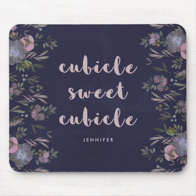 Alfombrilla De Ratón Floral ahumado dulce del cubículo el | del (Frente)
