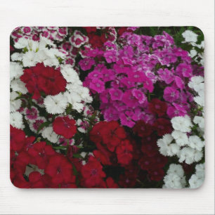 Alfombrilla De Ratón Floral blanca, rosa y roja de Dianthus