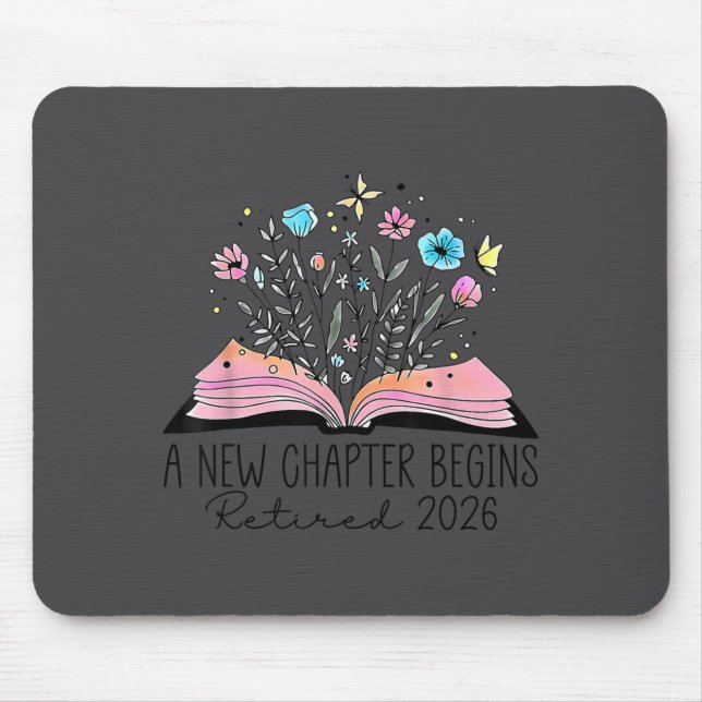 Alfombrilla De Ratón Floral Book A New Chapter Begins Retired 2026 Reti (Frente)