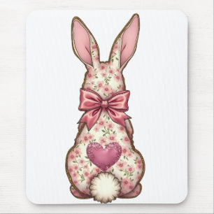 Alfombrilla De Ratón Floral Cottontail Bunny Coquette Bow Rabbit Easter