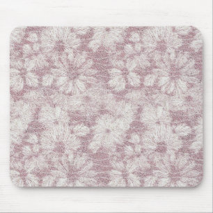 Alfombrilla De Ratón Floral Daisy Terciopelo Rosa Polvoriento