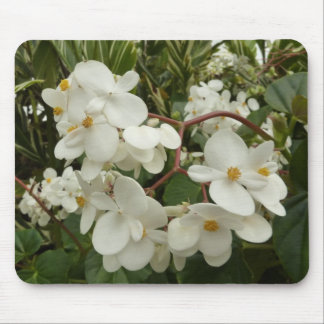 Alfombrilla De Ratón Floral de Begonia blanca tropical