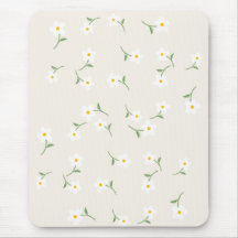 Alfombrilla de ratón floral de margarita crema