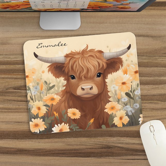 Alfombrilla De Ratón Floral de vaca cuenca con monograma (Subido por el creador)