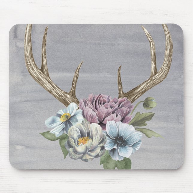 Alfombrilla De Ratón Floral Deer Antlers (Frente)