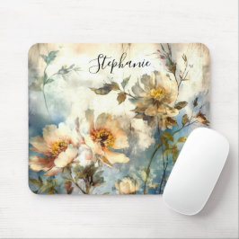 Alfombrilla De Ratón Floral Etéreo Oscuro Personalizado