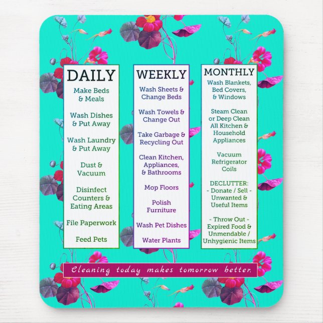 Alfombrilla De Ratón Floral femenino del horario y de la afirmación de (Frente)