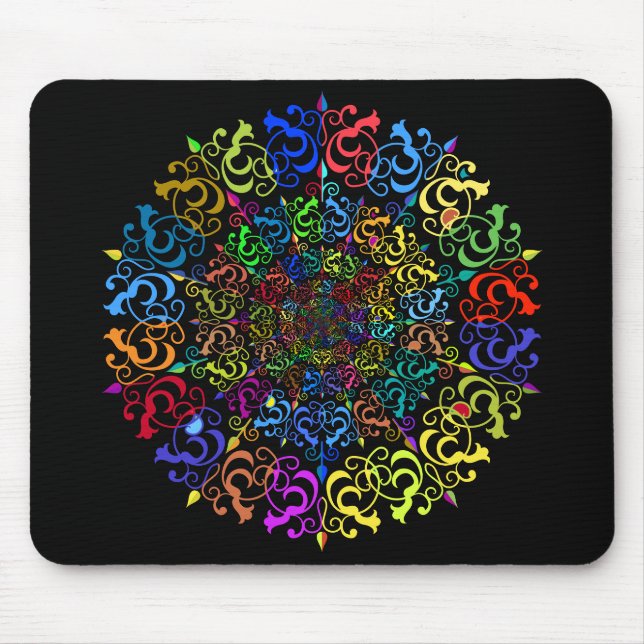 Alfombrilla De Ratón Floral Flourish Vortex Poliprismático (Frente)
