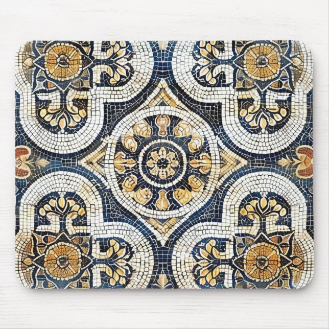 Alfombrilla De Ratón Floral geométrica artesanal (Frente)