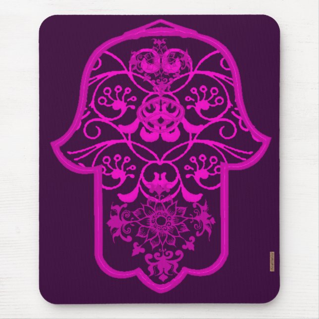 Alfombrilla De Ratón Floral Hamsa Pink (Frente)