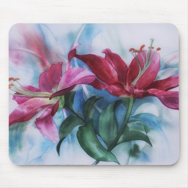 Alfombrilla De Ratón Floral Lily Artistic Mousepad (Frente)