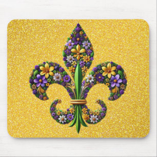 Alfombrilla De Ratón Floral Mardi Gras fleur de lis