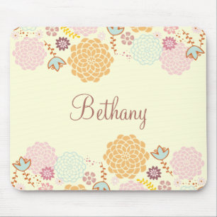 Alfombrilla De Ratón Floral moderno de lujo femenino personalizado