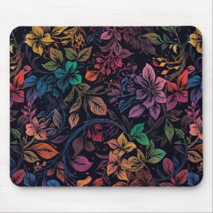 Alfombrilla De Ratón Floral Rainbow Vintage Colorido