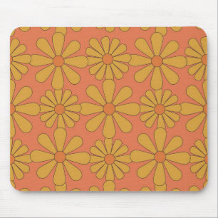 Alfombrilla de ratón floral Retro 70s Daisy Flower