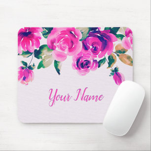 Alfombrilla De Ratón floral rosa personalizado