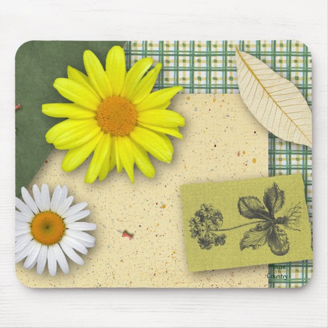 Alfombrilla De Ratón Floral Scrapbook Mousepad (Frente)