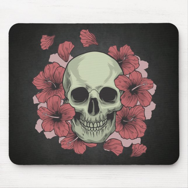 Alfombrilla De Ratón Floral Skull Dia de los Muertos | Mousepad (Frente)