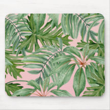 Floral tropical de hojas de palmera rosadas simple