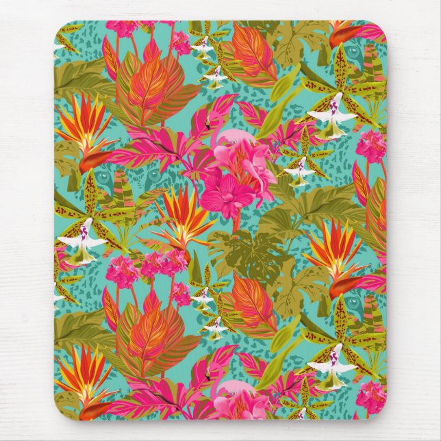 Alfombrilla de ratón floral tropical de invernader (Frente)