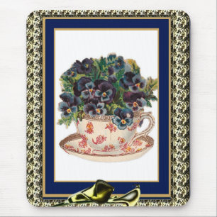 Alfombrilla De Ratón Floral violeta de Mousepad vintage 2