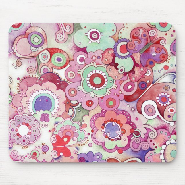 Alfombrilla De Ratón Floral Whimsy Mousepad (Frente)