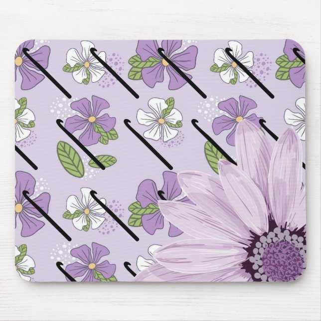 Alfombrilla De Ratón Floral y Crochet Hook Mousepad (Frente)