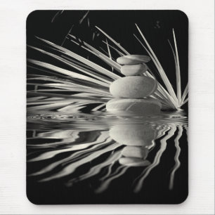 Alfombrilla De Ratón Floral y guijarros