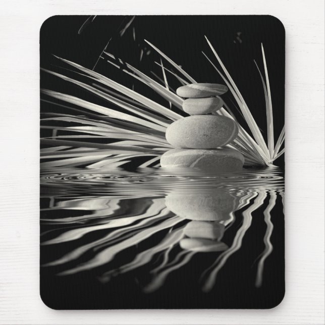 Alfombrilla De Ratón Floral y guijarros (Frente)