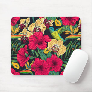 Alfombrilla De Ratón Florales Tropicales y Colibrí - Botanica de Verano