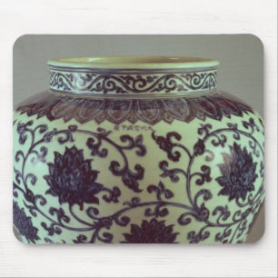 Alfombrilla De Ratón Florero azul y blanco grande de Ming