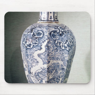 Alfombrilla De Ratón Florero octagonal de "Mei- P'ing" con blanco