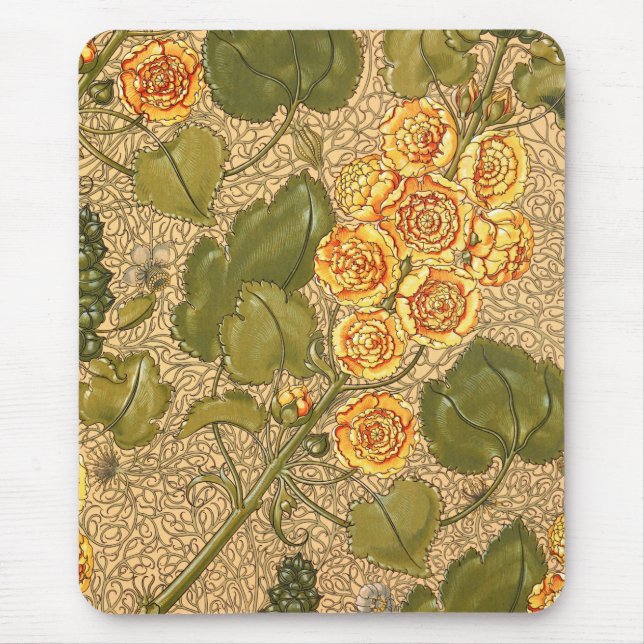Alfombrilla De Ratón Flores amarillas antiguas Mousepad (Frente)