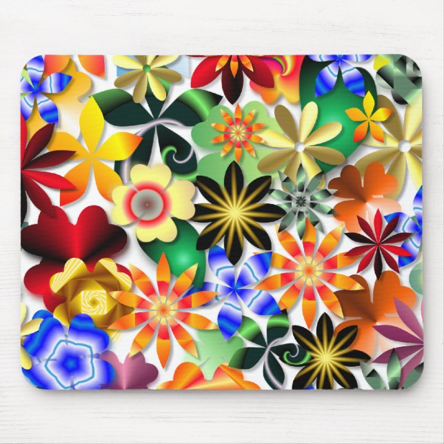 Alfombrilla De Ratón Flores Art Decó del Rainbow Garden (Frente)