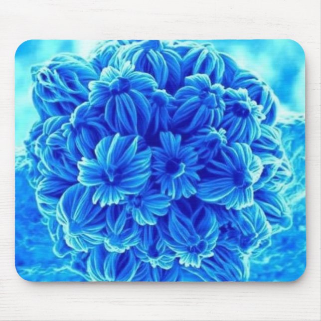 Alfombrilla De Ratón Flores azules (Frente)