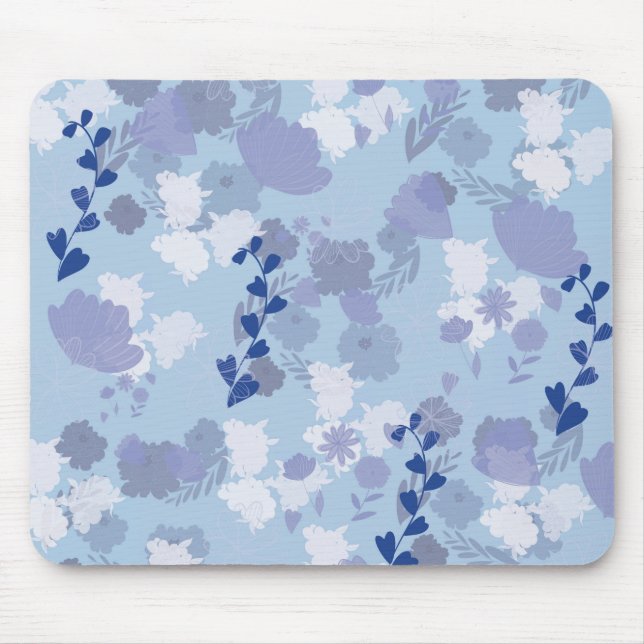 Alfombrilla De Ratón Flores azules (Frente)