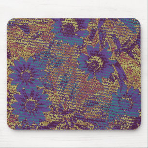 Alfombrilla De Ratón Flores azules contra modelo del camuflaje de la